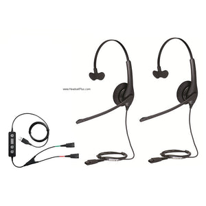 Jabra Biz 1500 USB Computer Training Bundle (2 Headsets + Link 265 Cable)