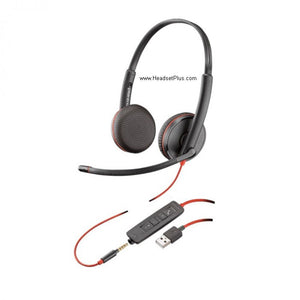 Poly Blackwire C3225 Stereo Headset – USB & 3.5mm (Teams / Skype)
