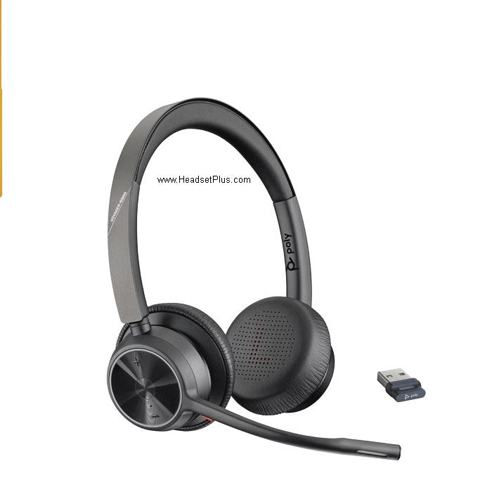 Poly Voyager 4320 Wireless Bluetooth Headset - Stereo, 164 ft Range