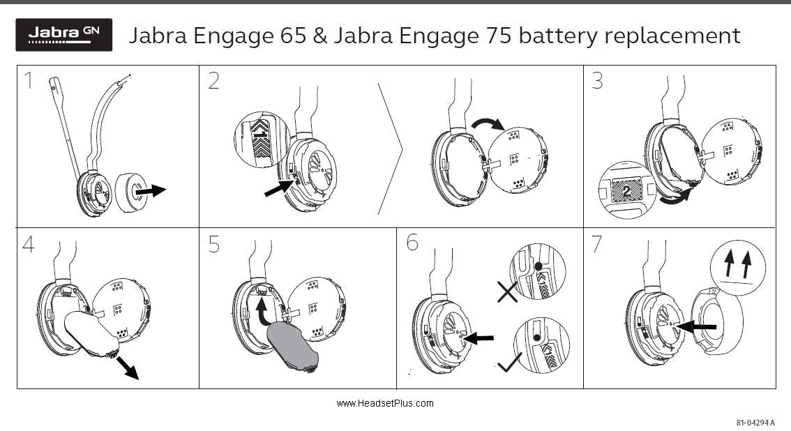Jabra Engage 65 75 Replacement Battery 14151-09