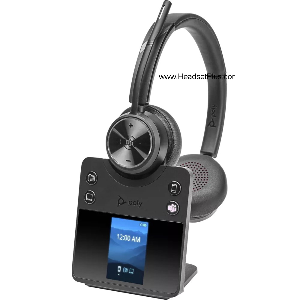 poly savi 7420-m office stereo wireless headset microsoft teams icon view