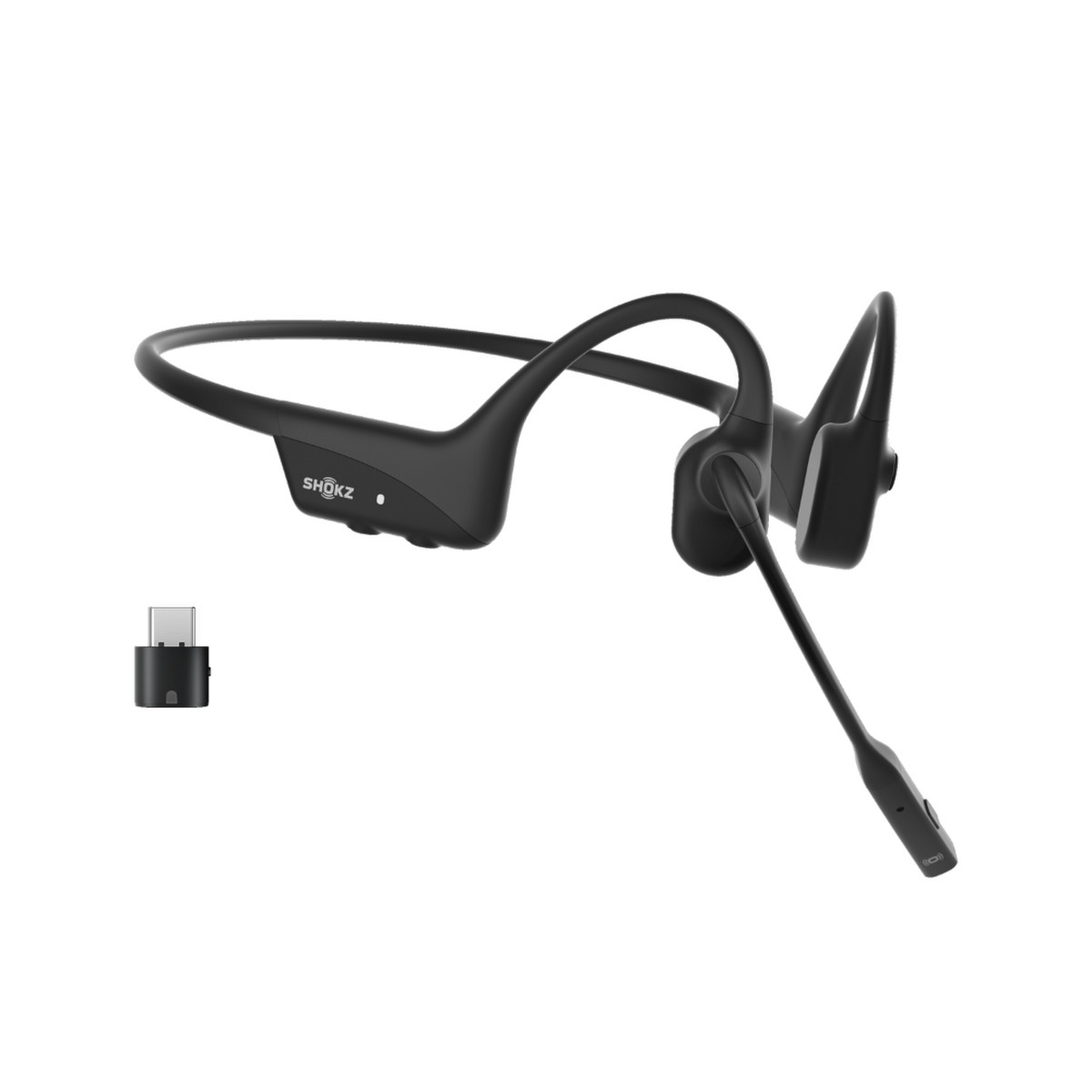 shokz opencomm2 uc bone conduction bluetooth headset, usb-c icon view