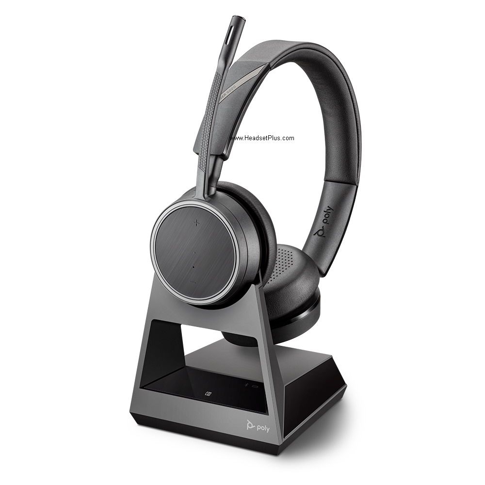 poly voyager 4220 office 2-way stereo uc bluetooth headset usb-c view