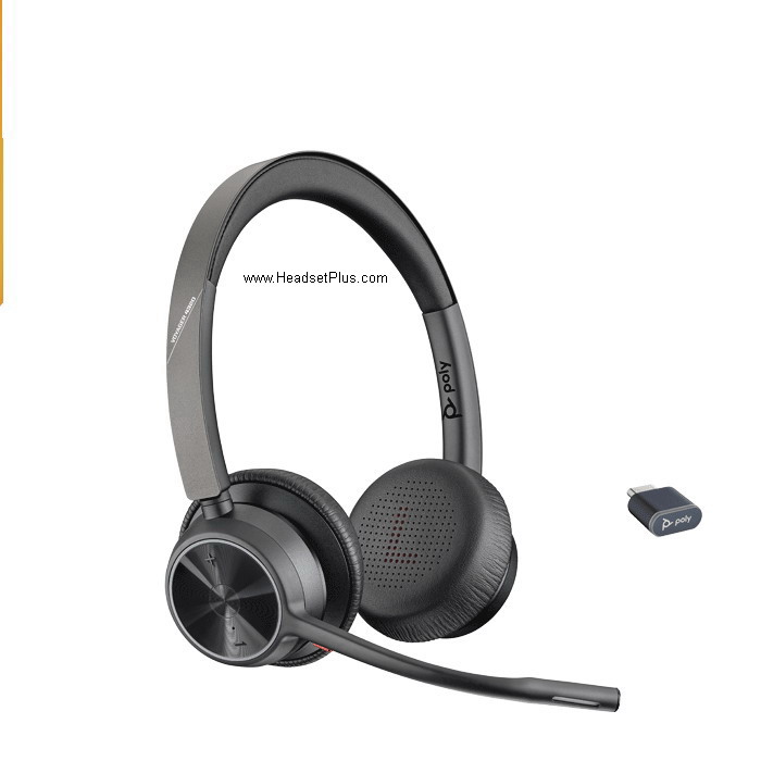 poly voyager 4320 uc stereo usb-c bluetooth headset view