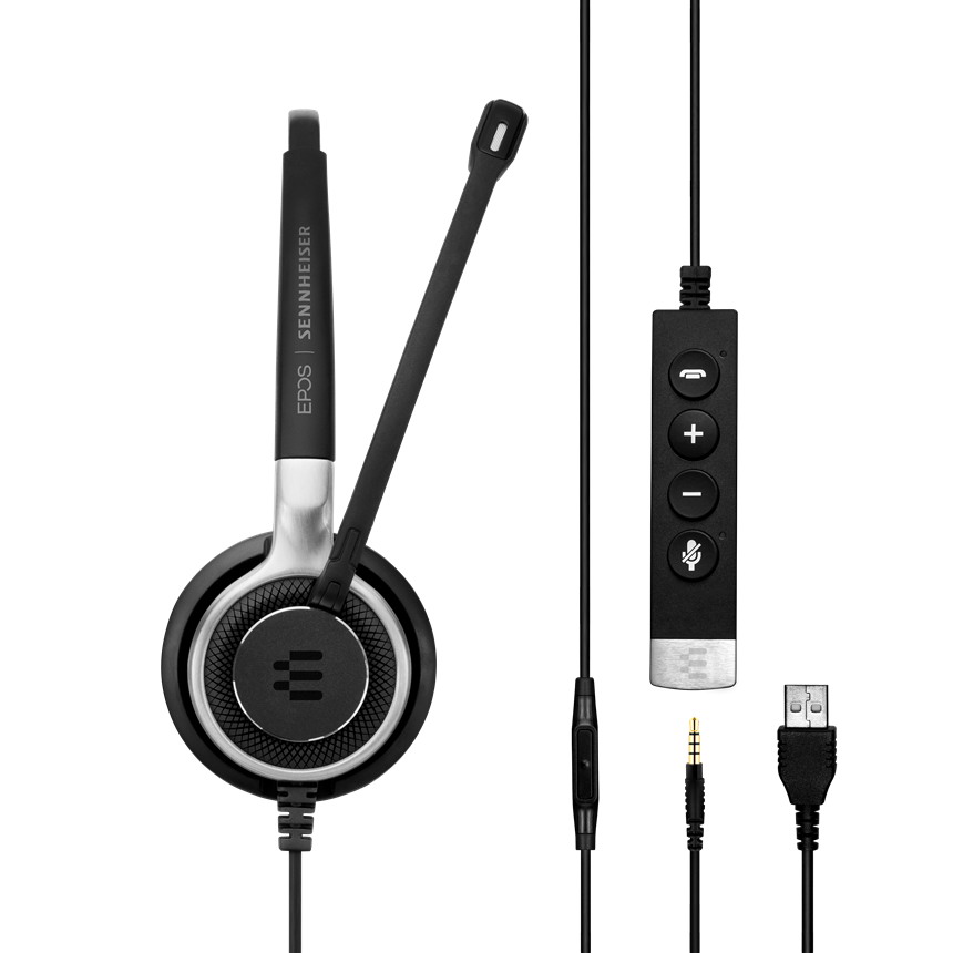 epos impact sc 635 usb-a single sided headset with 3.5mm jack view