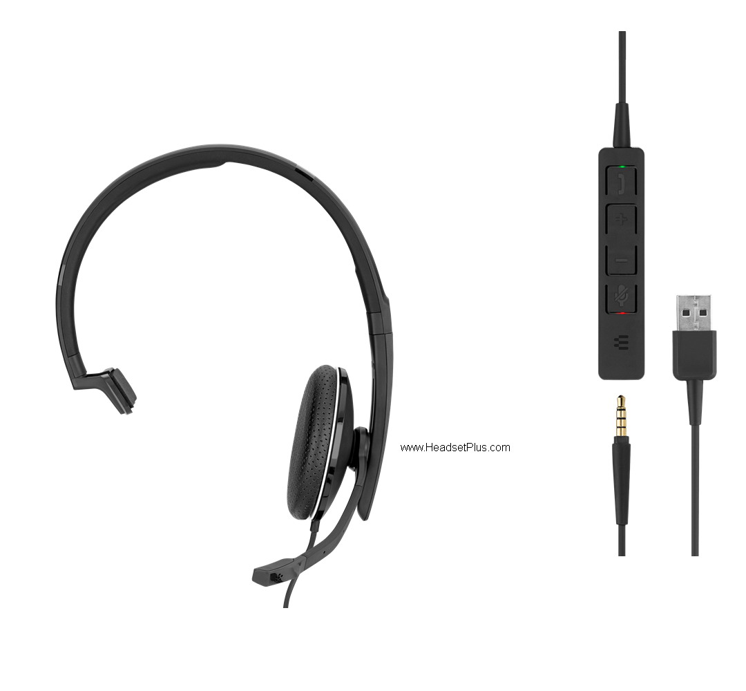 epos adapt 135 usb ii, usb-a, 3.5mm mono headset, ms teams view
