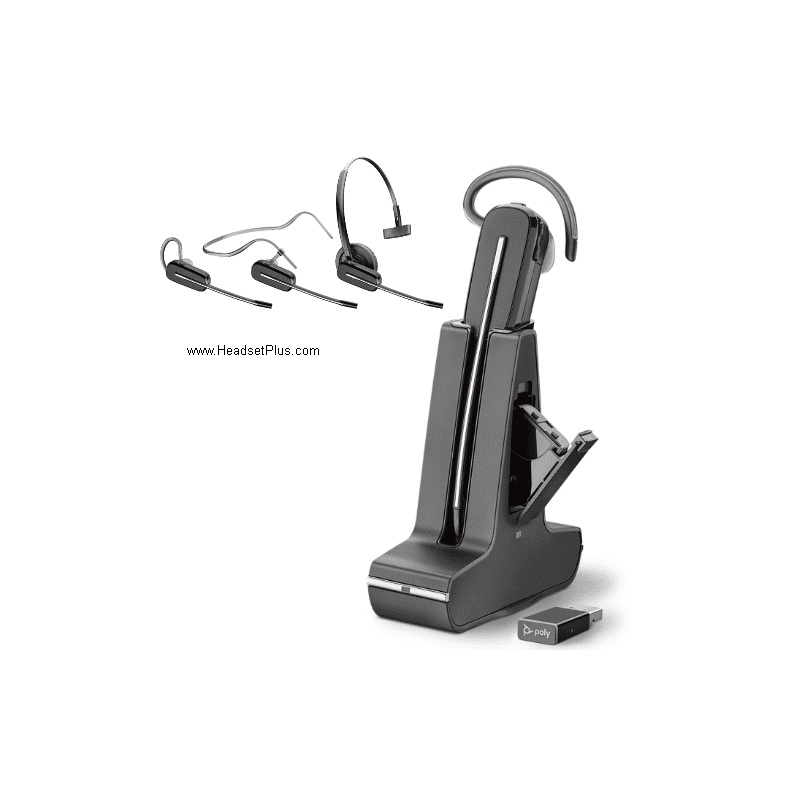 poly savi 8245-m ms usb wireless headset w/unlimited talk, teams view