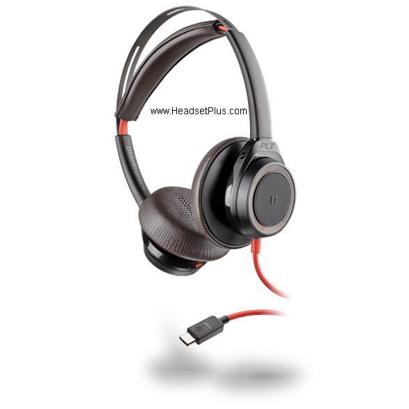 plantronics blackwire 7225 usb-c stereo corded headset, black view