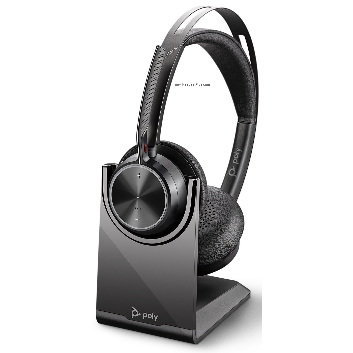 poly voyager focus 2 uc usb-c bluetooth stereo w/stand, ms teams icon view