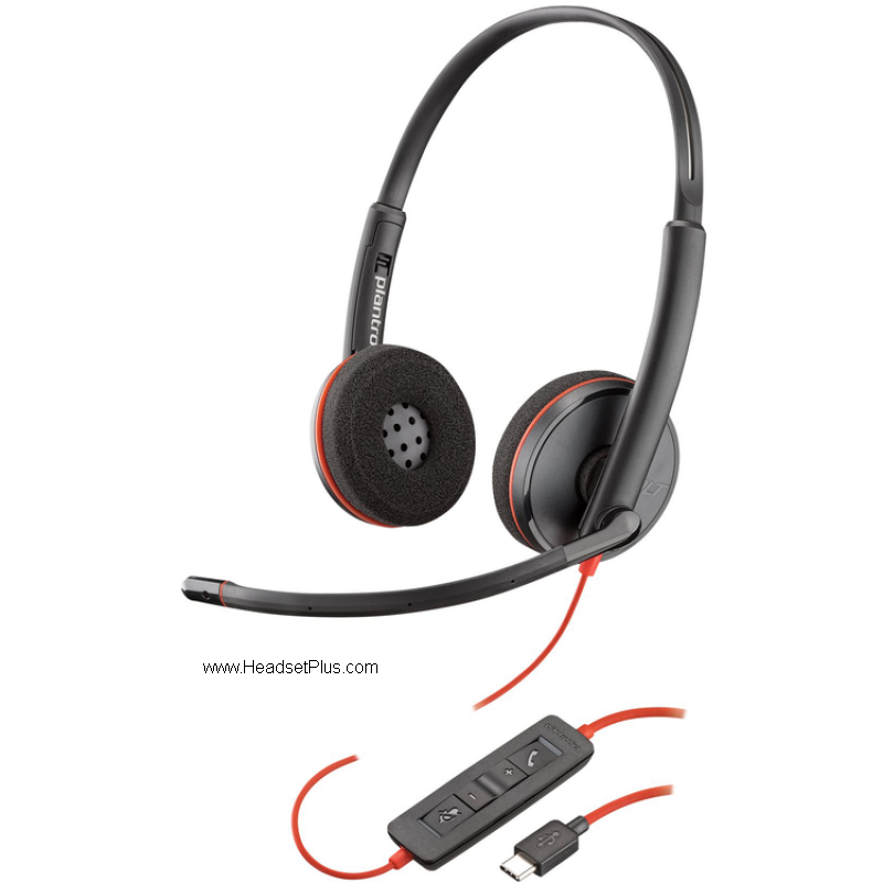 plantronics 3220 usb-c blackwire stereo usb headset ms teams view