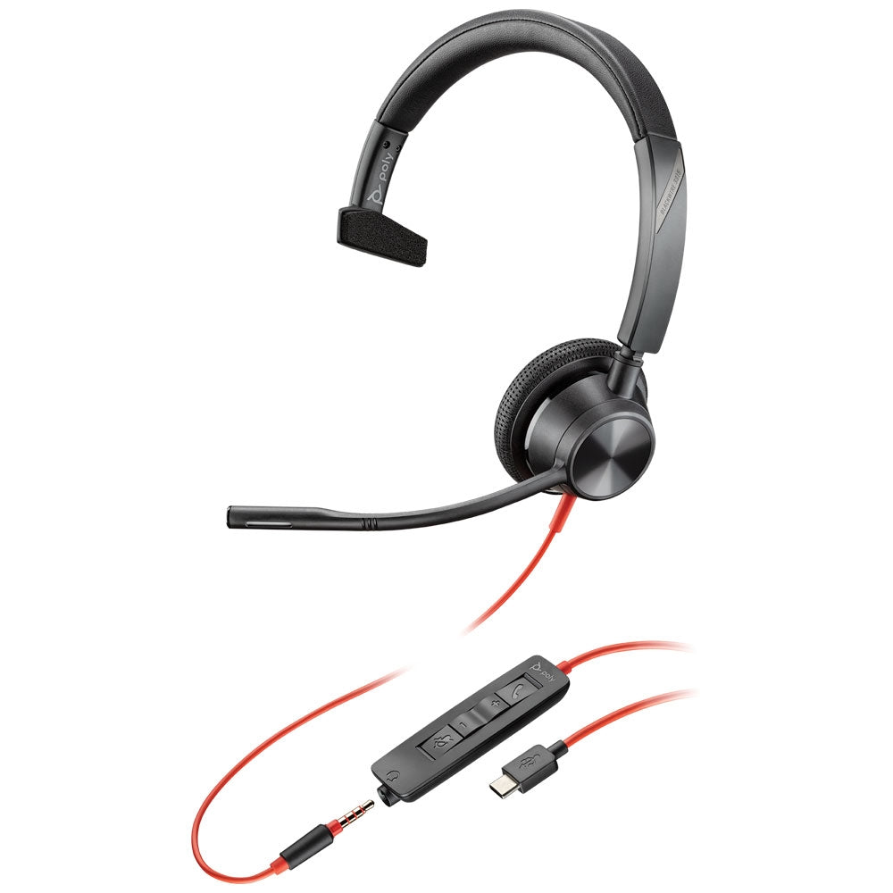 Poly Plantronics 3315 Blackwire USB-C, 3.5mm Mono Headset