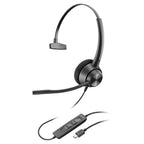 Mono Poly EncorePro headset with an inline USB-C control unit on the cord