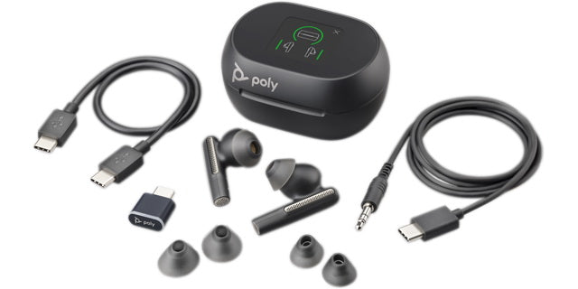 Poly Voyager Free 60+ Earbuds | ANC, Touchscreen Case | HeadsetPlus