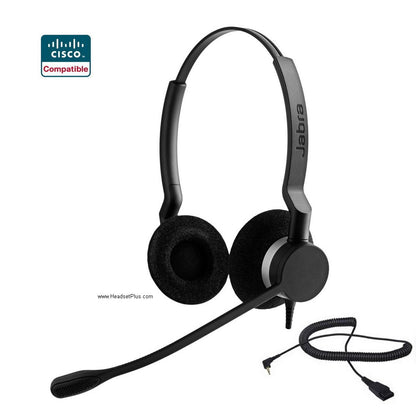 Jabra Biz 2300 Duo Cisco SPA 303 5xx 9xx Certified 2.5mm Headset