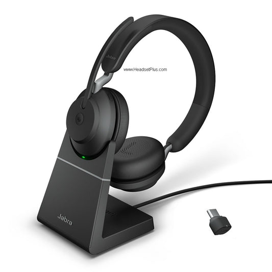 Jabra Evolve2 65 MS Stereo Bluetooth USB-C Headset w/Stand
