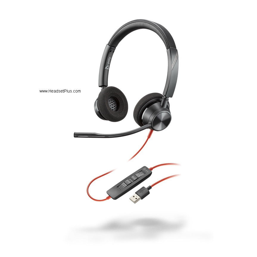 Poly 3320-M Blackwire USB-A Stereo Headset, Microsoft Teams Certified