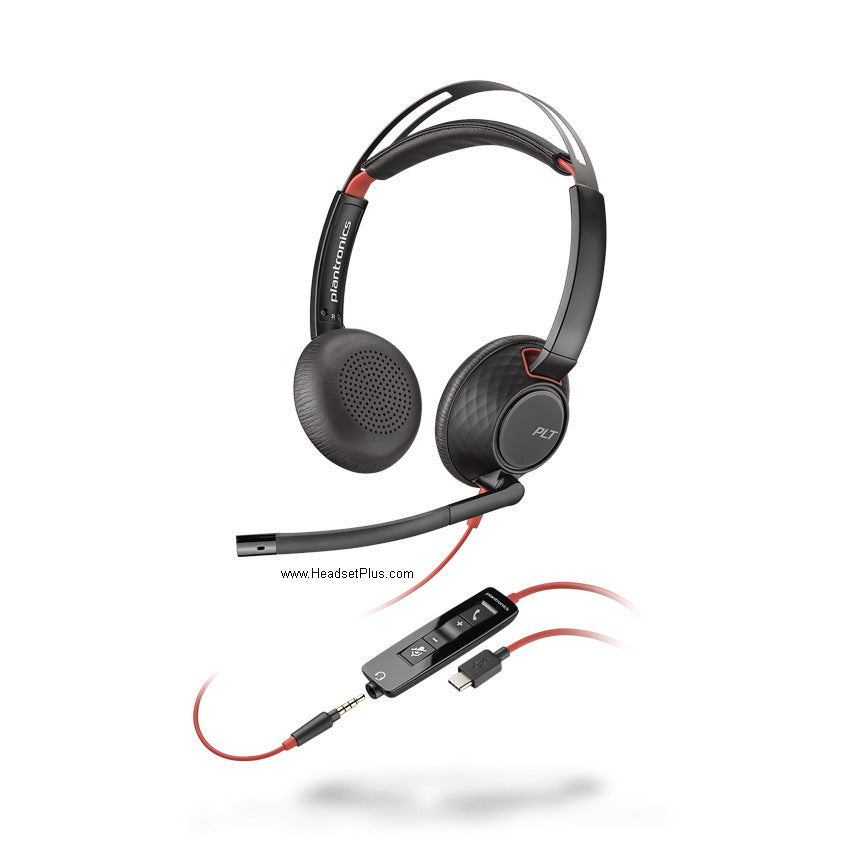 Plantronics Blackwire 5220 Stereo Headset – USB & 3.5mm (Teams Certified)