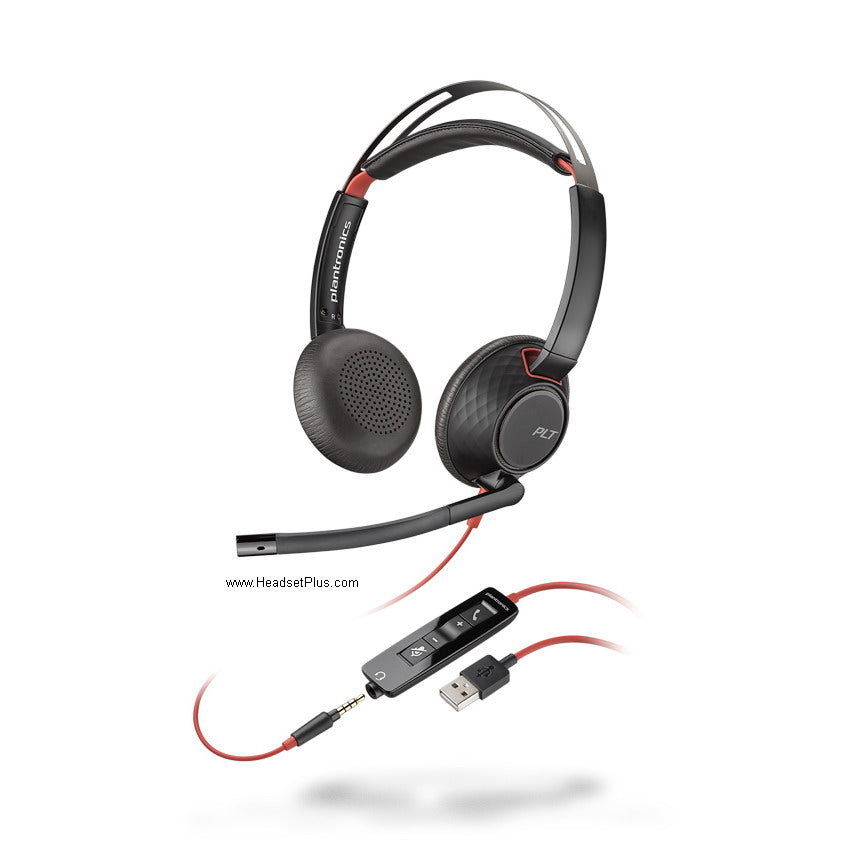 Plantronics Blackwire 5220 Stereo Headset – USB & 3.5mm (Teams Certified)