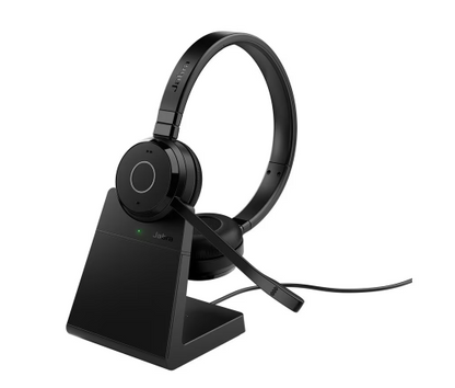 Jabra Evolve 65 TE UC Stereo USB Bluetooth Headset w/Stand