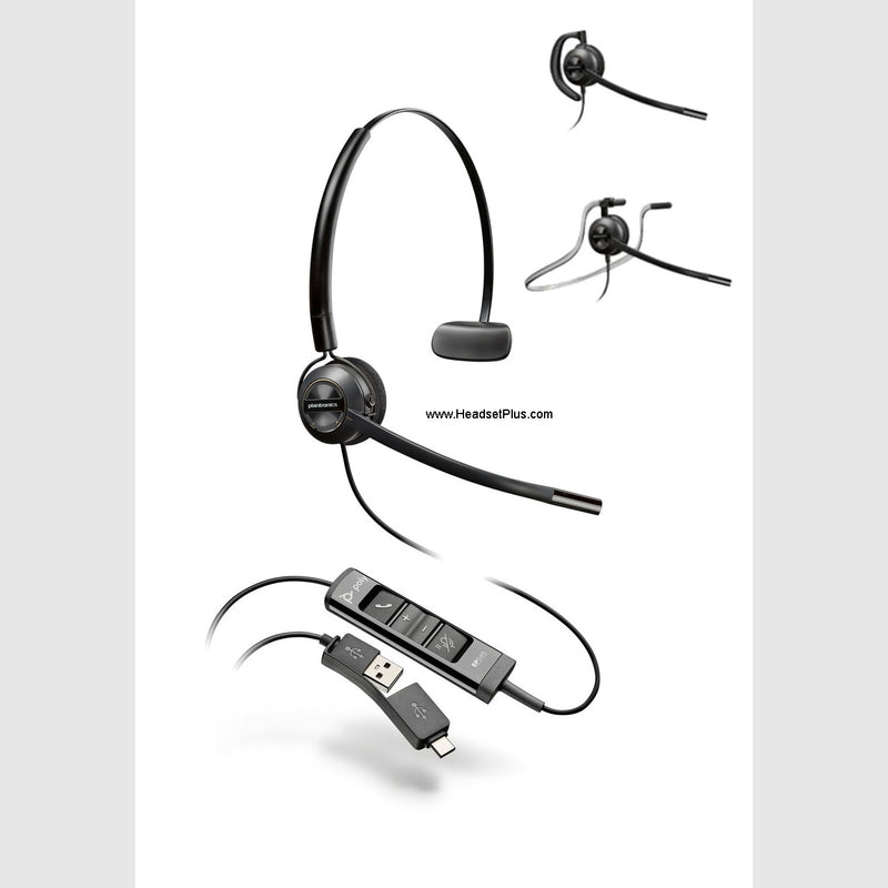 Poly Plantronics EncorePro EP545 Convertible USB Headset