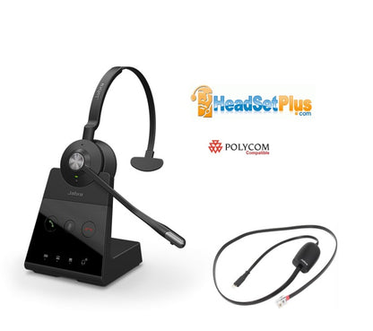 Jabra Engage 65 SE Mono+EHS Polycom Phone Headset Bundle