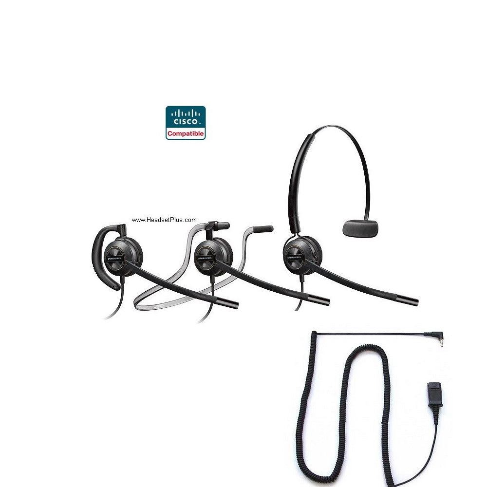 Plantronics HW540-SPA Cisco SPA 5xx 9xx Certified 2.5mm Headset