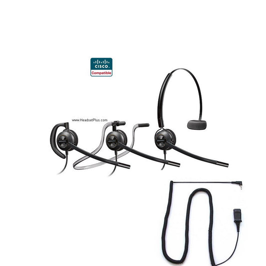 Plantronics HW540-SPA Cisco SPA 5xx 9xx Certified 2.5mm Headset