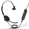 Mono Engage 50 II at an angle, its inline controller showing the purple Microsoft Teams button