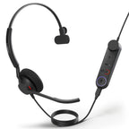 Mono Engage 50 II at an angle, its inline controller showing the purple Microsoft Teams button