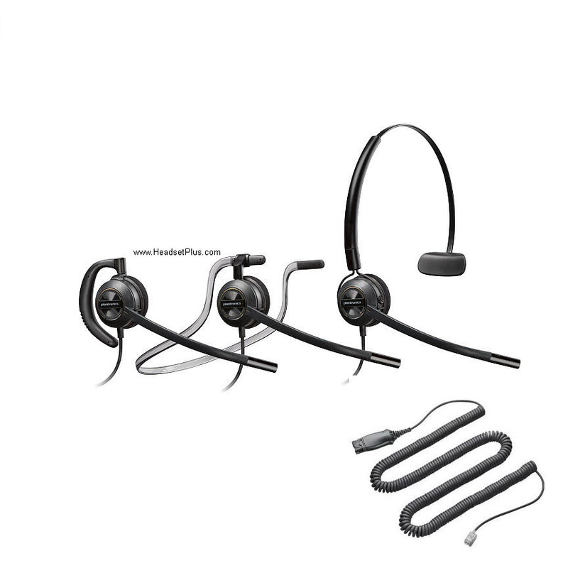 Plantronics PW540 Polaris Convertible 3-in-1 Noise-Canceling Headset (HW540 + A10)