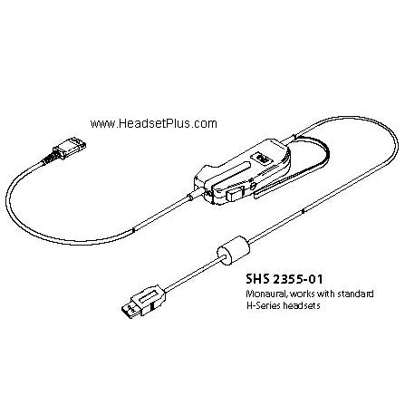 Plantronics SHS2355-11 USB to QD PTT Adapter (no return) *DISCONTINUED*