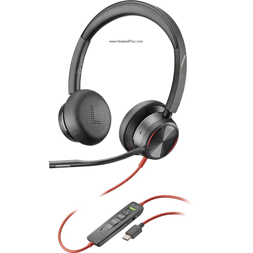 Plantronics Blackwire8225 ヘッドセット USB-C＆A Poly Blackwire 8225 ANC Headset – Acoustic Fence, Teams | HeadsetPlus