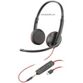 Plantronics C3225 Blackwire Stereo USB-C Headset, 3.5mm MS Skype