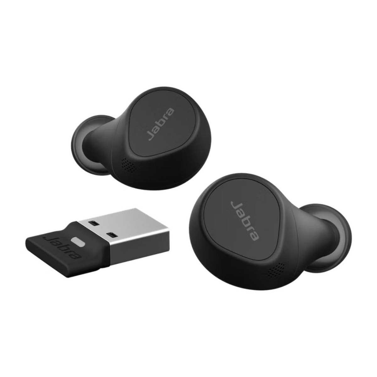 Jabra Evolve2 Buds USB-A Bluetooth-oorset uc cert-weergave