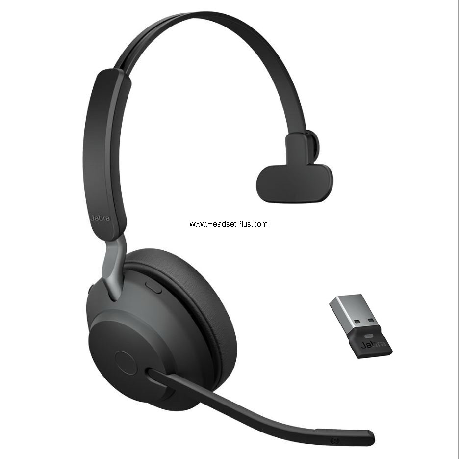 jabra evolve2 65 uc mono bluetooth headset usb-a, black view