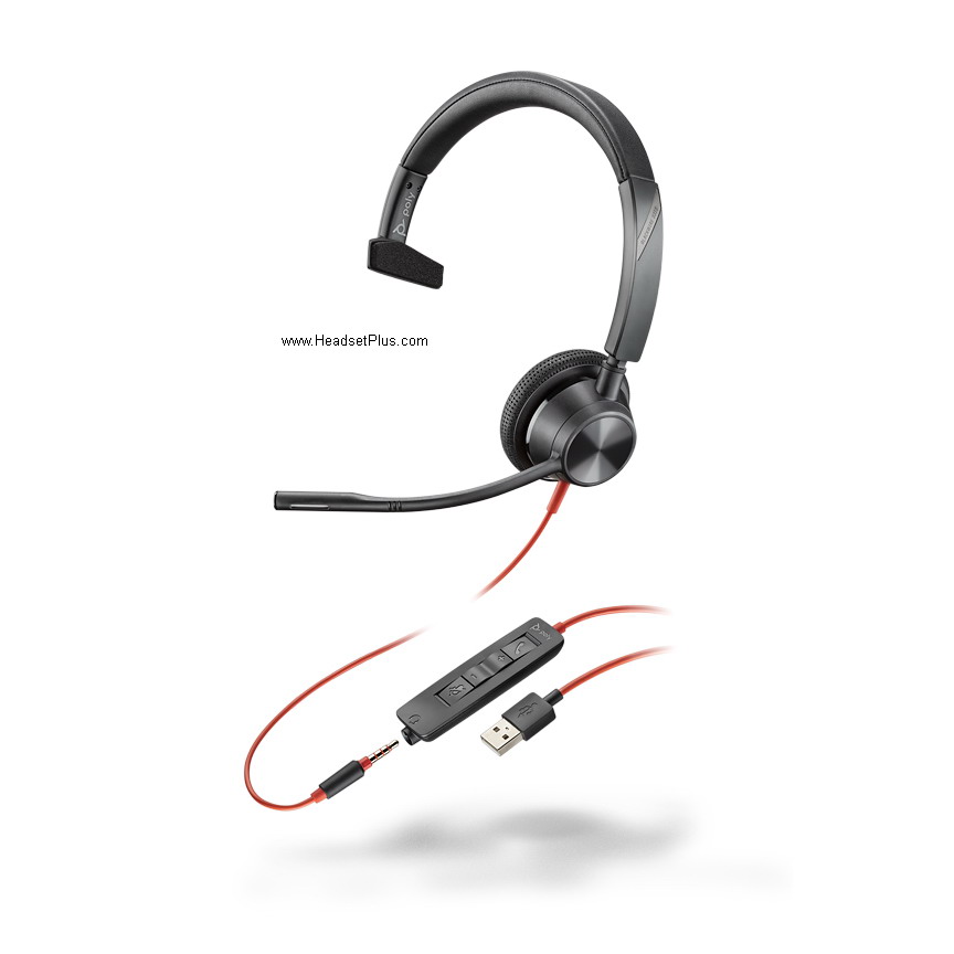 poly 3315 blackwire usb-a + 3.5mm mono headset, ms teams view