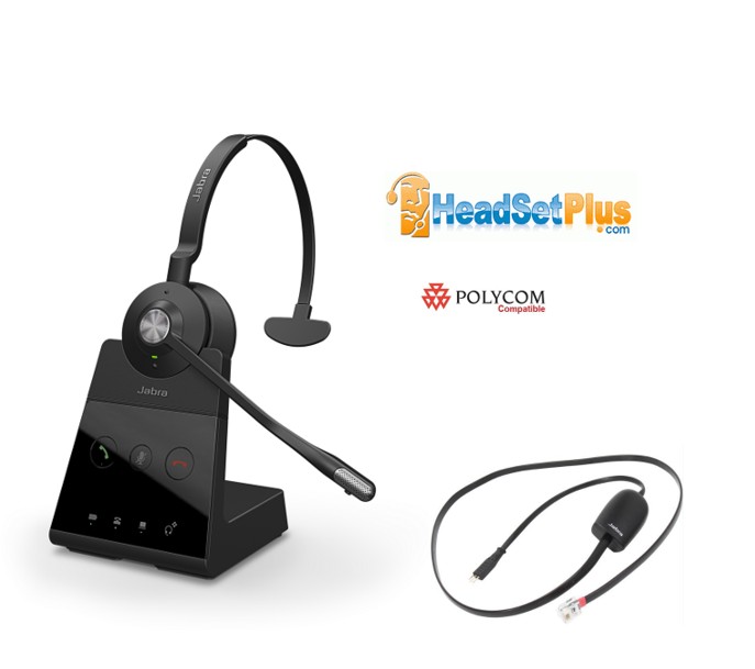 Jabra Engage 65 SE Mono+EHS Polycom Phone Headset Bundle