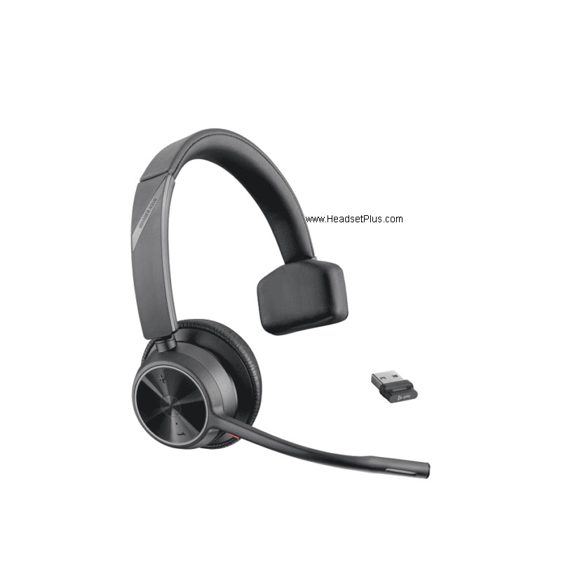 poly voyager 4310 uc bluetooth mono usb-a headset weergave