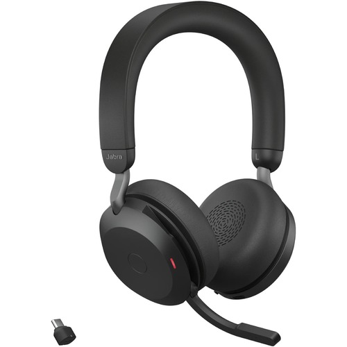 jabra evolve2 75 uc stereo bluetooth headset usb-c view