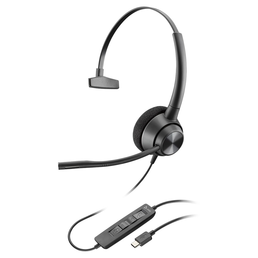 poly encorepro 310 usb-c mono pc headset view