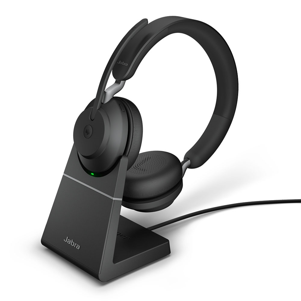 jabra evolve2 65 uc stereo bluetooth usb-a headset w/stand icon view