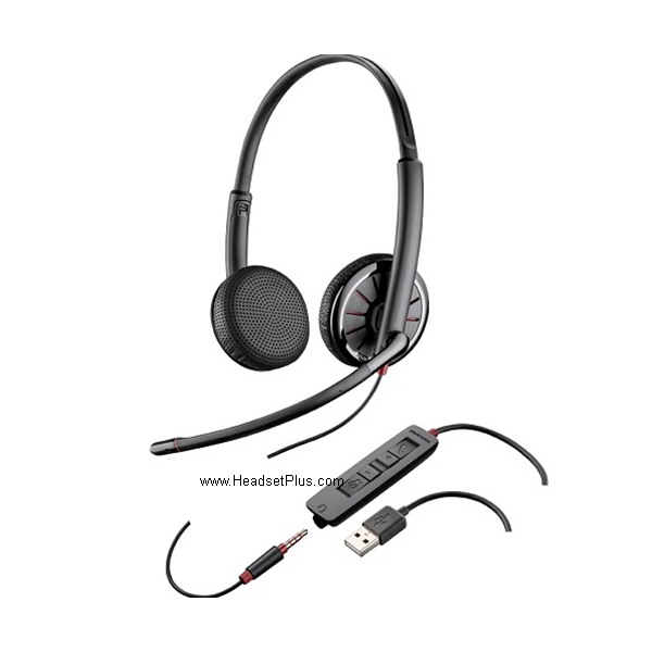 plantronics blackwire c325 stereo usb 3.5mm headset uc *disconti view