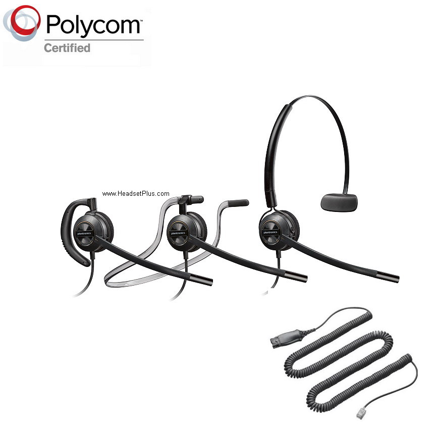 plantronics hw540-poly polycom compatible headset view