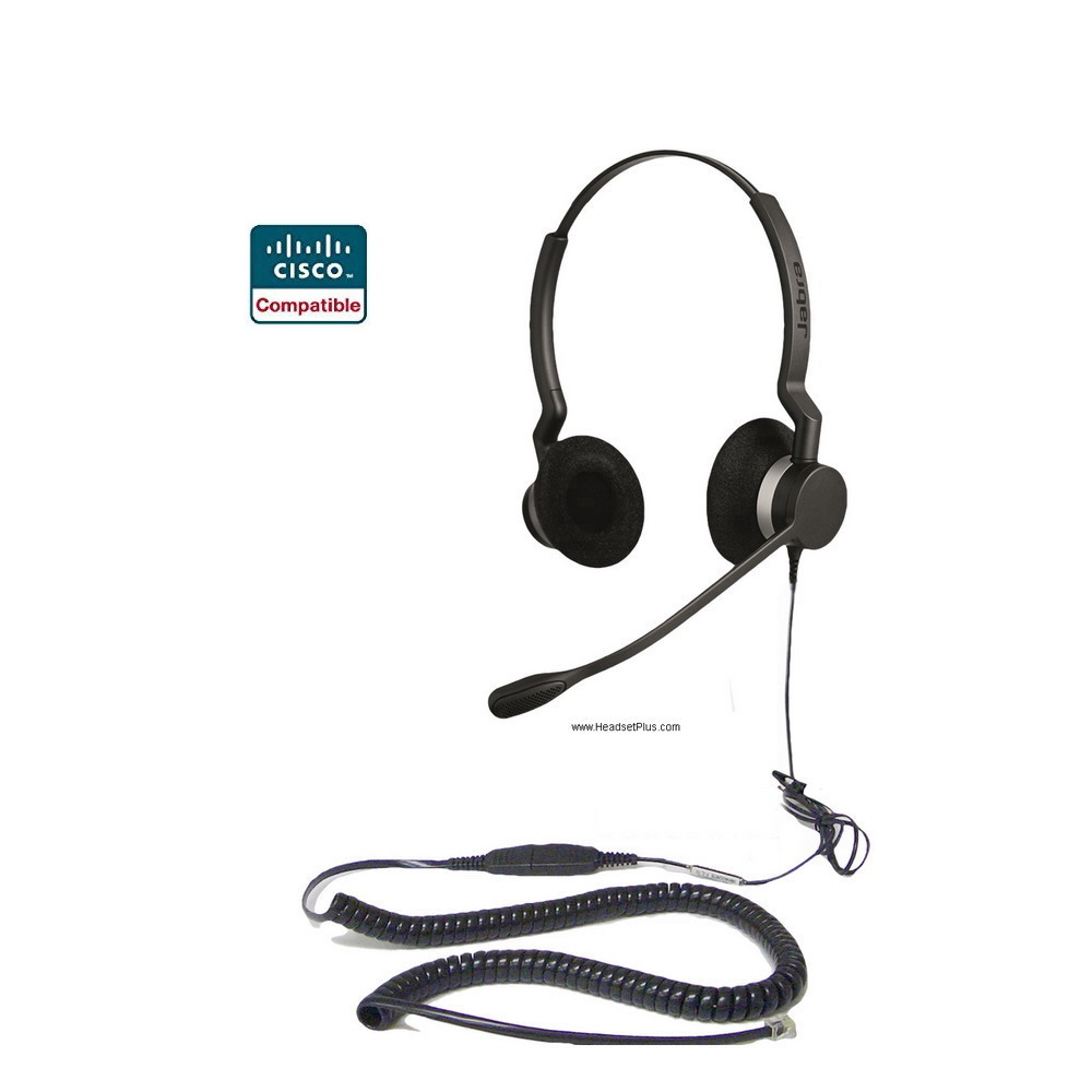 jabra biz 2300 duo cisco certified compatible headset view