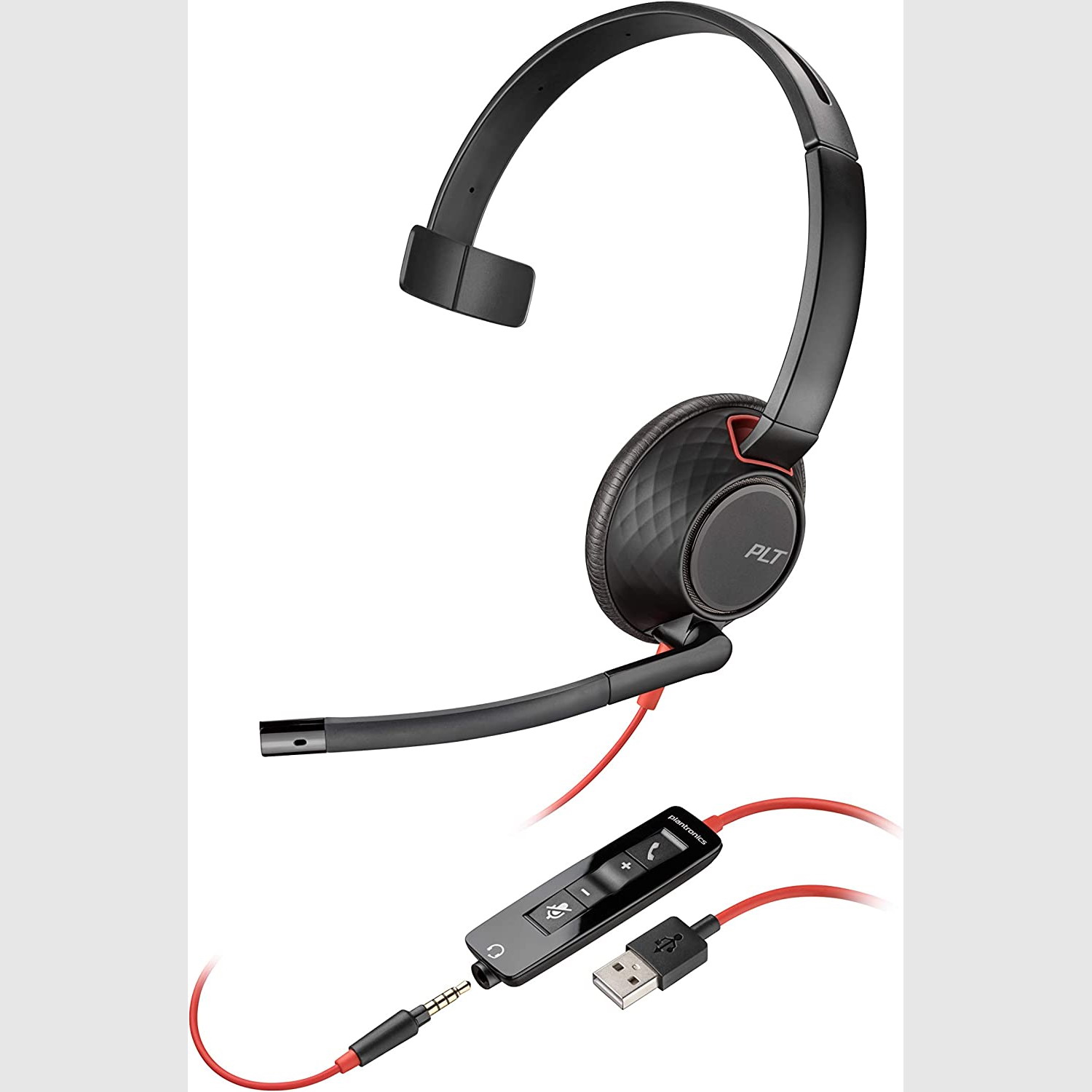 plantronics blackwire 5210 usb-a, 3.5mm headset, microsoft teams icon view
