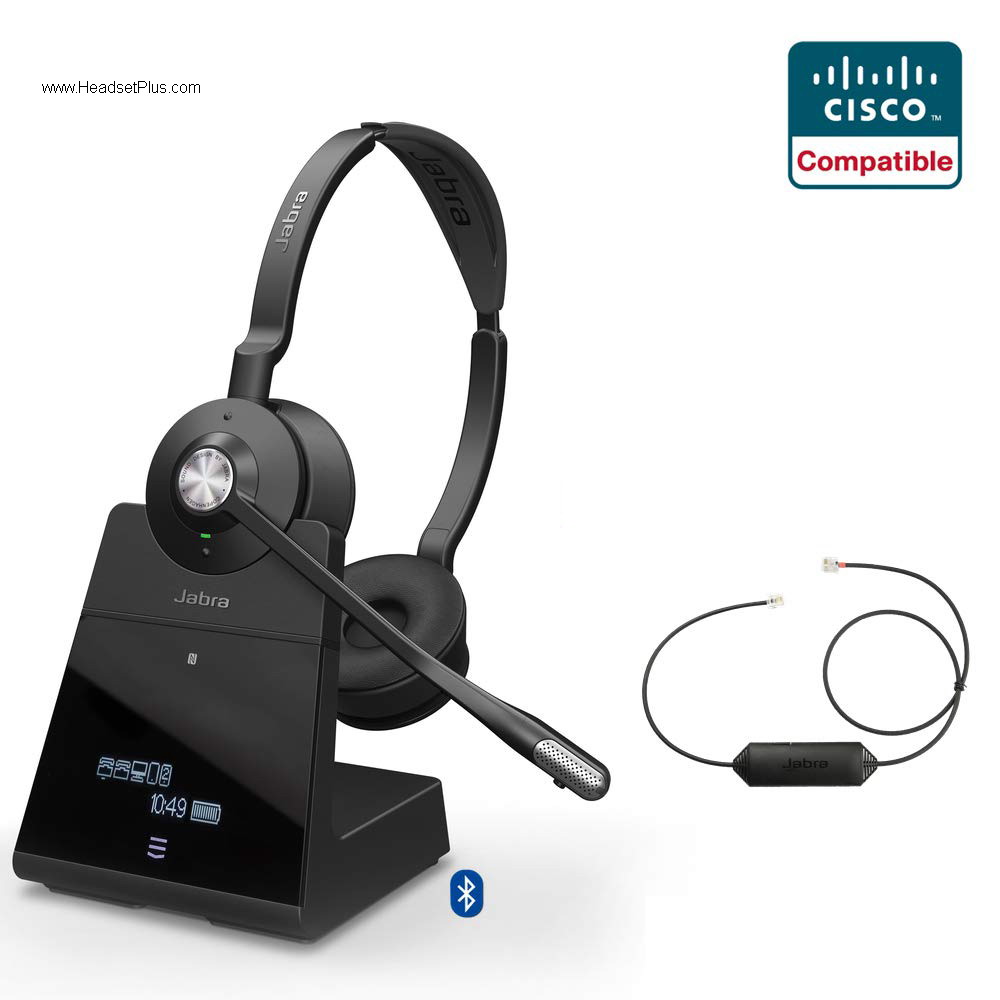jabra engage 75 stereo + ehs wireless headset, cisco certified view