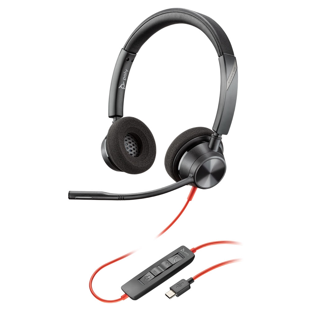 poly 3320 blackwire usb-c stereo headset view