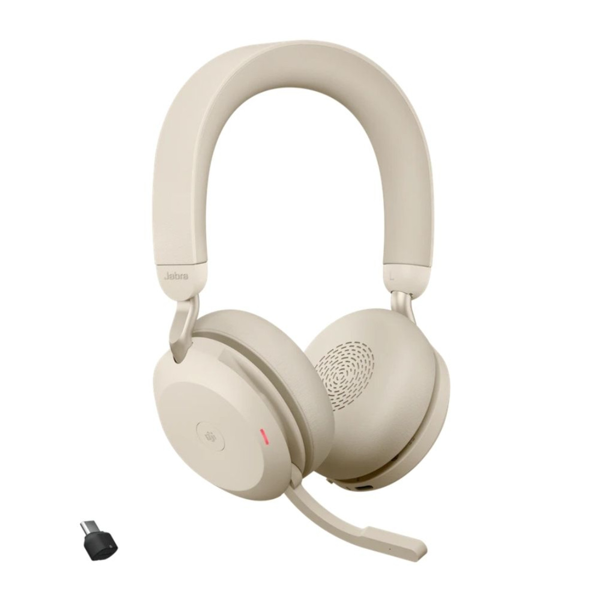 jabra evolve2 75 ms stereo bluetooth headset usb-c teams, beige icon view