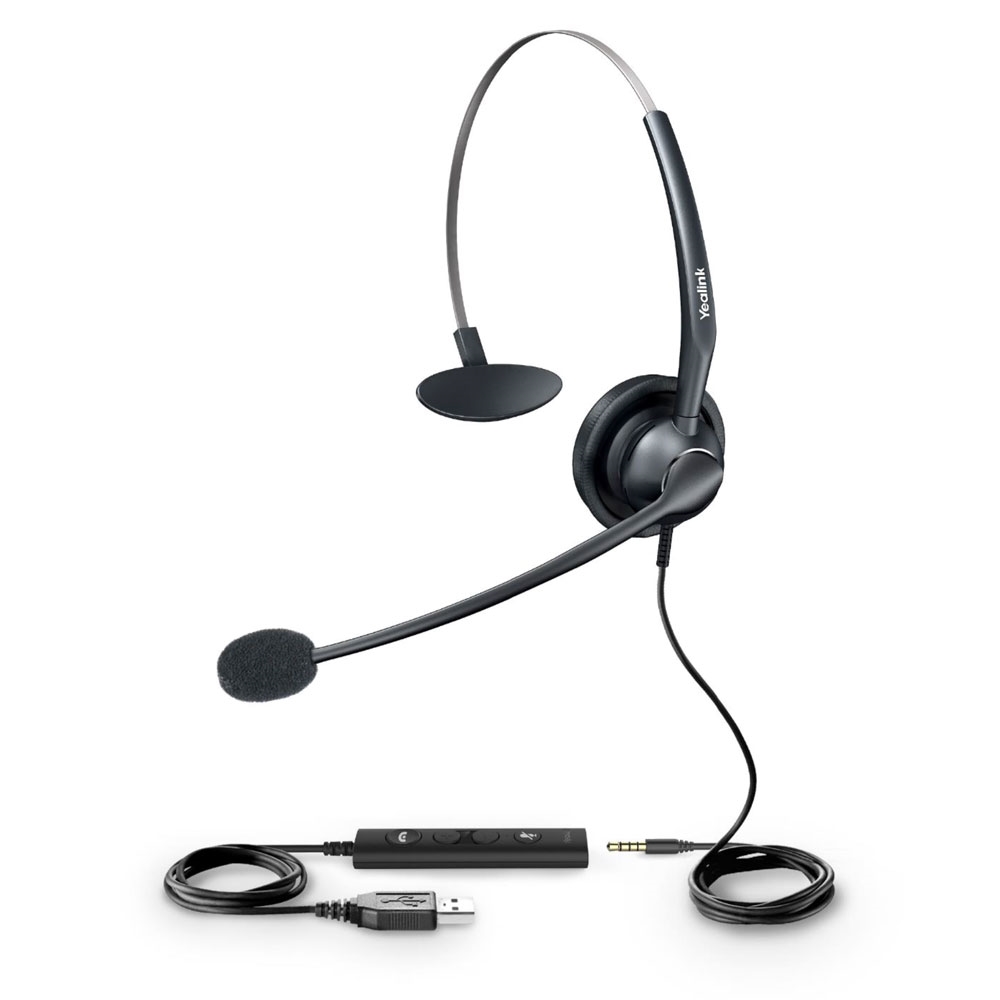 yealink uh33 mono usb-a w/3.5mm computer headset teams *disconti view