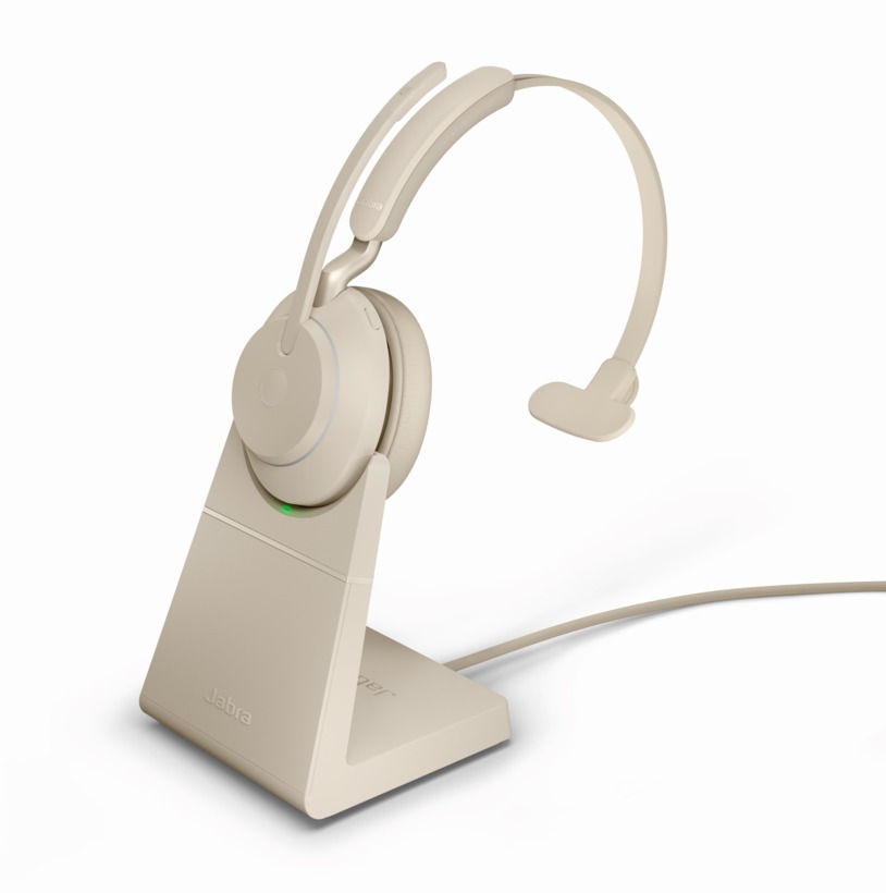 jabra evolve2 65 uc mono bluetooth usb-c headset beige *disconti view